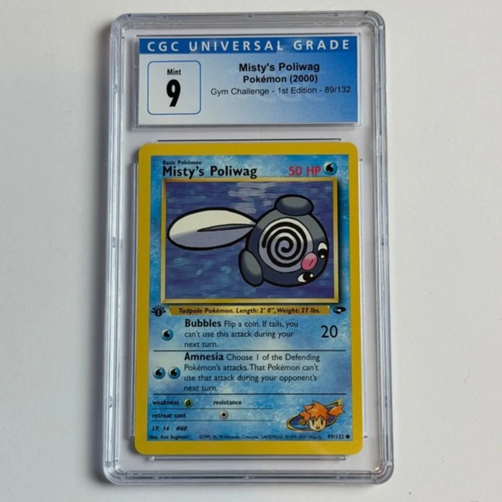 Misty's Poliwag‎ 1st Ed. 89/132 CGC 9 Mint TCG Pokemon 2000 Gym Challenge WotC
